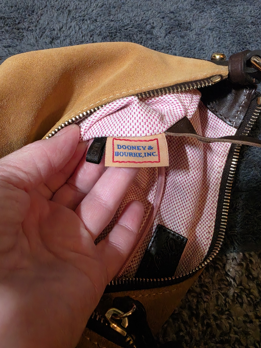 Dooney & Bourke Suede Hobo Bag - Picture 14 of 15